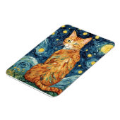 Magnet Flexible Chat roux tabby dans la Nuit étoilée (Côté Gauche)