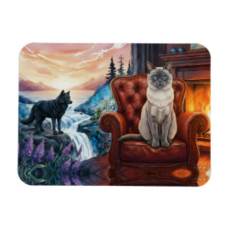 Magnet Flexible Chat siamois par Cheminée, murale de loup