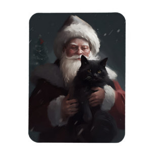 Magnet Flexible Chat Smoking Avec Le Père Noël Festif Noël