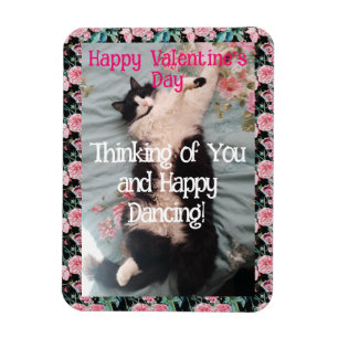 Magnet Flexible Chat Smoking Cute Drôle Saint-Valentin Danse Joyeu