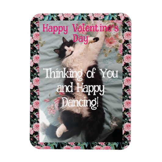 Magnet Flexible Chat Smoking Cute Drôle Saint-Valentin Danse Joyeu (Vertical)