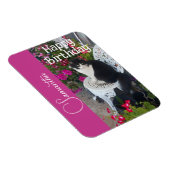 Magnet Flexible Chat Smoking Filles Fleurs Nom Anniversaire (Côté Droit)