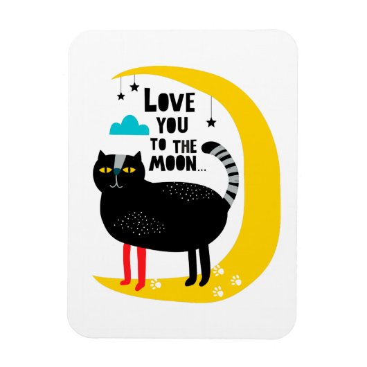 Magnet Flexible Chat sur la lune (Vertical)