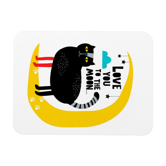 Magnet Flexible Chat sur la lune (Horizontal)