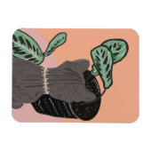 Magnet Flexible Chat Tigre Gris Plantes Merci  (Horizontal)