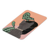 Magnet Flexible Chat Tigre Gris Plantes Merci  (Côté Gauche)