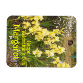 Magnet Flexible Chat tigré mignon iris jaune Saint-Valentin Nom de (Horizontal)