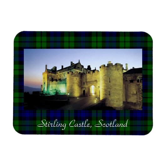 Magnet Flexible Château de Stirling Frontière Tartan Illuminée (Horizontal)
