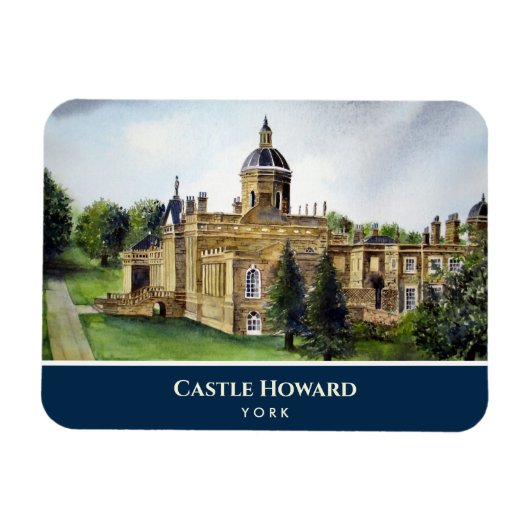 Magnet Flexible Château Howard York Angleterre aquarelle peinture (Horizontal)