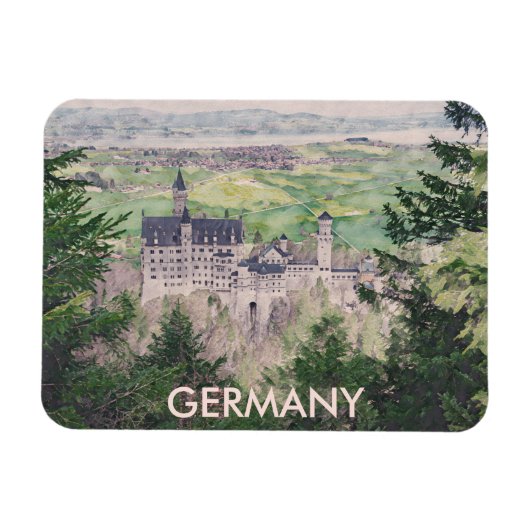 Magnet Flexible Château Retro Neuschwanstein en Allemagne (Horizontal)