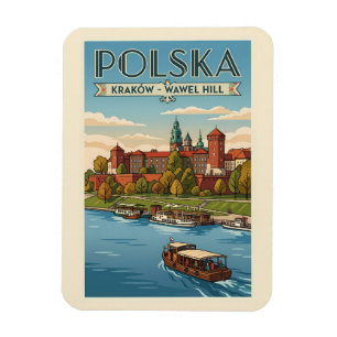Magnet Flexible Château royal de Wawel en Pologne Illustration Art