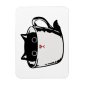 Magnet Flexible Chaton noir avec nez rouge caché dans une tasse (Vertical)