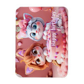 Magnet Flexible Chatons avec gâteau d'anniversaire et ballons (Vertical)
