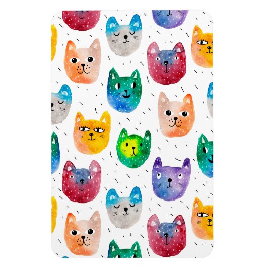 Magnet Flexible Chats aquarelles et amis (Vertical)