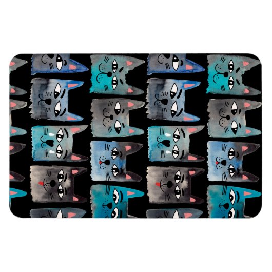 Magnet Flexible Chats bleus (Horizontal)