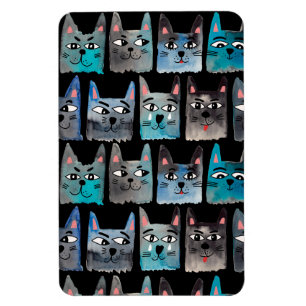 Magnet Flexible Chats bleus