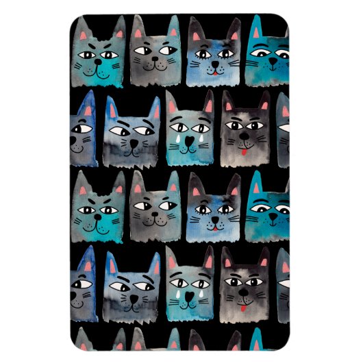 Magnet Flexible Chats bleus (Vertical)