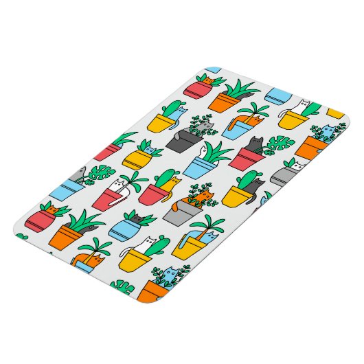 Magnet Flexible Chats dans les pots à fleurs (Côté Gauche)