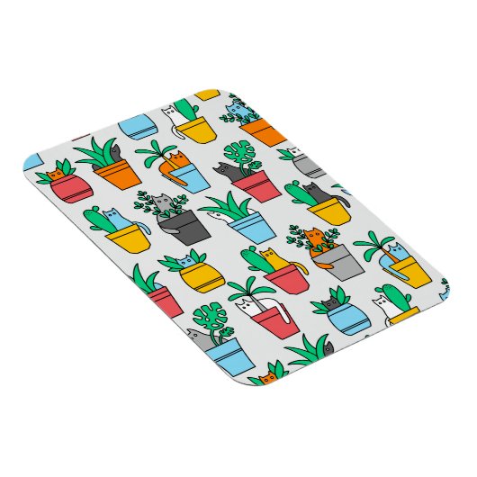 Magnet Flexible Chats dans les pots à fleurs (Côté Droit)