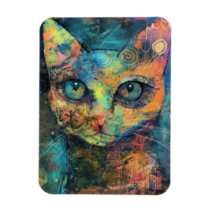 Magnet Flexible Chats d'aquarelle Boho - Earthy Feline Art (10)