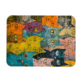 Magnet Flexible Chats d'aquarelle de Boho - Art de Feline de Terre (Horizontal)