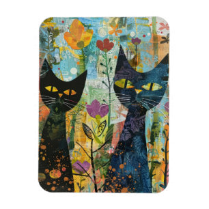 Magnet Flexible Chats d'aquarelle de Boho - Art Feline de Terre (4
