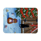 Magnet Flexible Chats de Noël amusants et créationarts de souris (Horizontal)