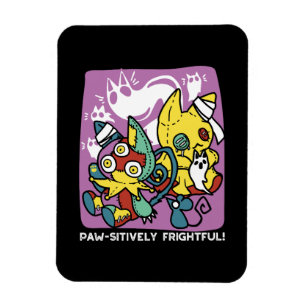 Magnet Flexible Chats déplaisants Halloween Art : Paw-sitly Fright