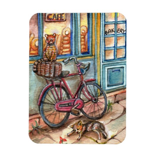 Magnet Flexible Chats devant la boulangerie (Vertical)