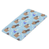 Magnet Flexible Chats en boîte et gouttes de lait sur bleu (Côté Gauche)