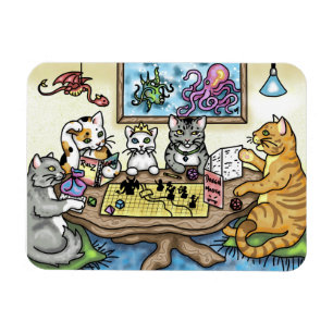 Magnet Flexible Chats jouant l'orienteur par Carrie Michael