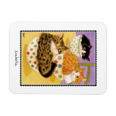 Magnet Flexible Chats mignons dans les boeufs Nom personnalisé Mag (Horizontal)