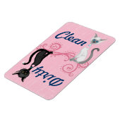 Magnet Flexible Chats noirs et blancs Lave-vaisselle rose propre (Côté Gauche)