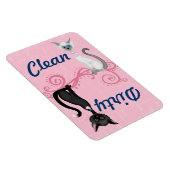 Magnet Flexible Chats noirs et blancs Lave-vaisselle rose propre (Côté Droit)