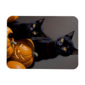 Magnet Flexible Chats noirs et Citrouilles (Horizontal)