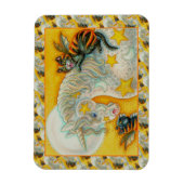 Magnet Flexible CHATS NOIRS FLAMINANTS AVEC HALLOWEEN UNICORN Colo (Vertical)