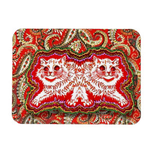 Magnet Flexible Chats rouges psychédéliques (par Louis Wain)