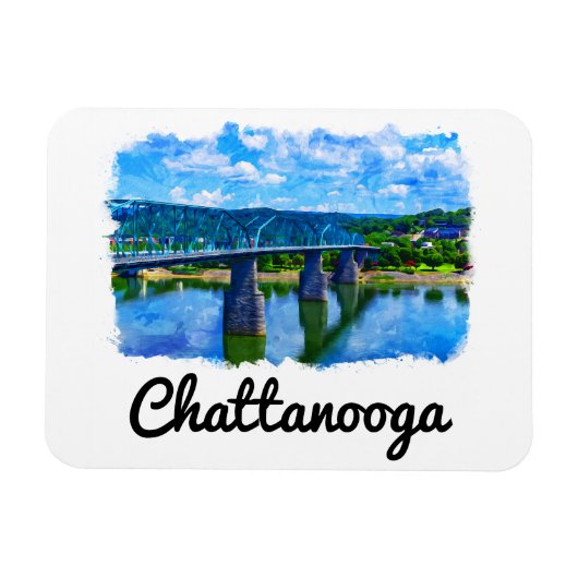 Magnet Flexible Chattanooga Tennessee Aquarelle (Horizontal)