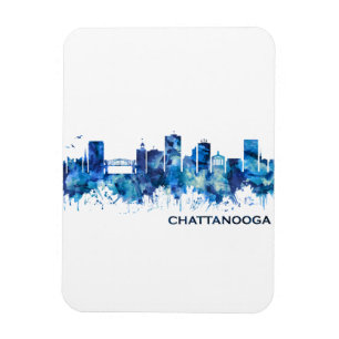 Magnet Flexible Chattanooga Tennessee Skyline Blue