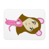 Magnet Flexible chatte rose (Horizontal)