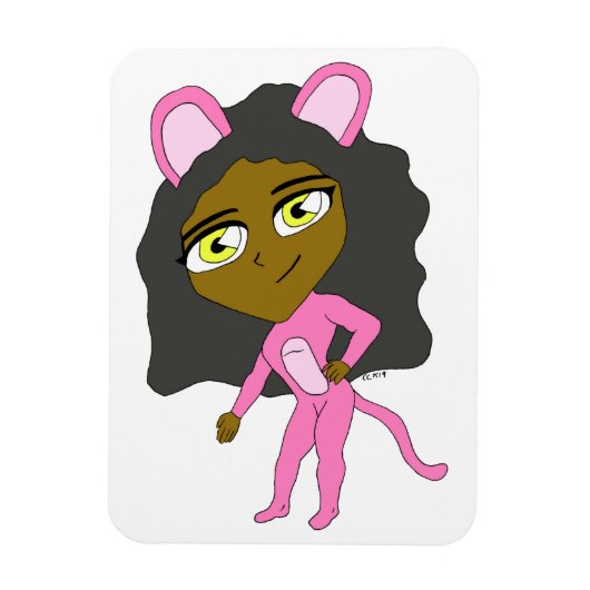 Magnet Flexible chatte rose (Vertical)