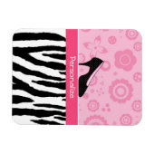 Magnet Flexible Chaussures Noir Rose Cute Tendance Zebra Imprimer (Horizontal)