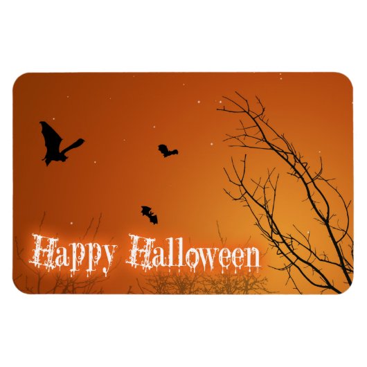 Magnet Flexible Chauves-souris et arbres d'Halloween (Horizontal)