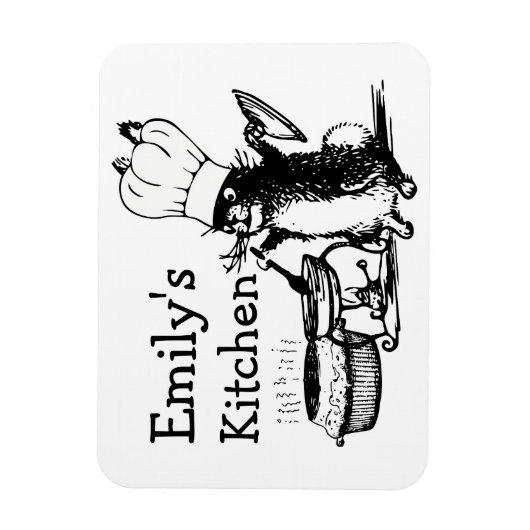 Magnet Flexible Chef Cute Bunny (Vertical)