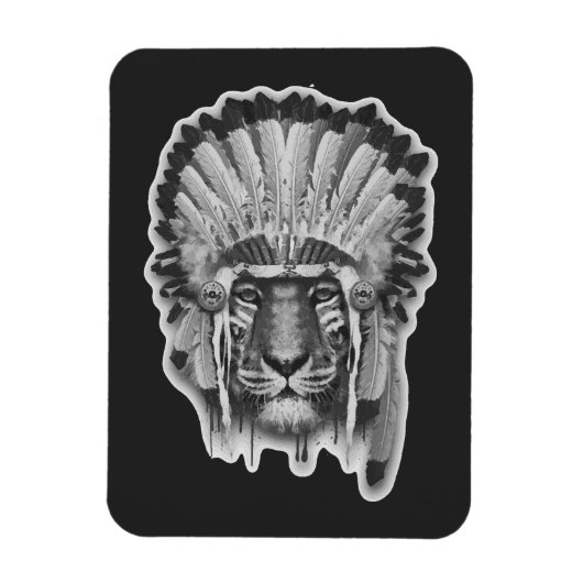 Magnet Flexible Chef du tigre amérindien (Vertical)