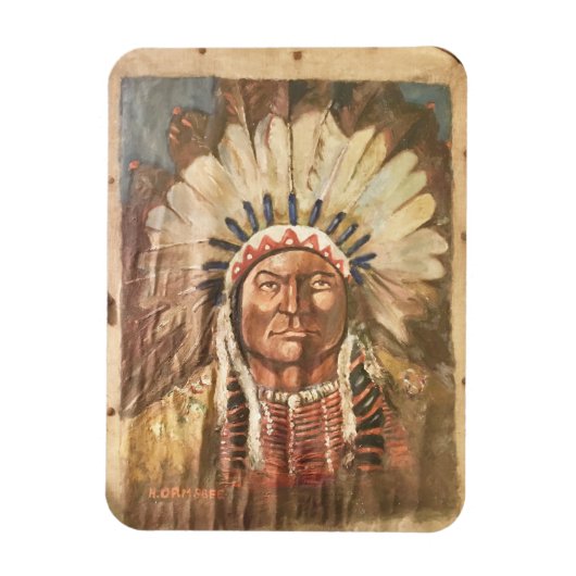 Magnet Flexible Chef indien Sitting Bull (Vertical)