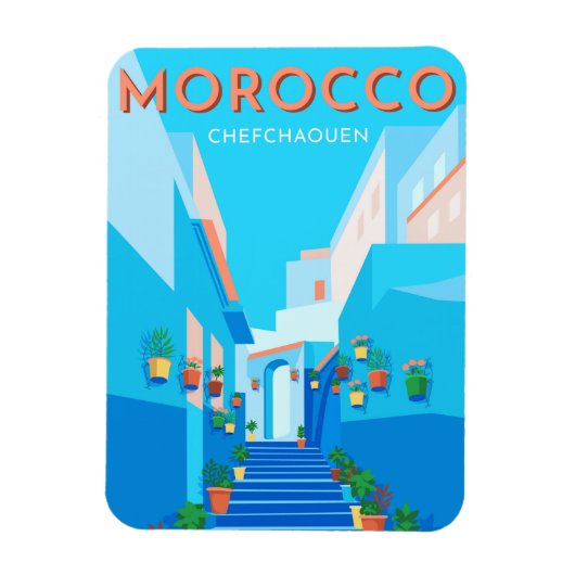Magnet Flexible Chefchaouen Maroc Voyage (Vertical)