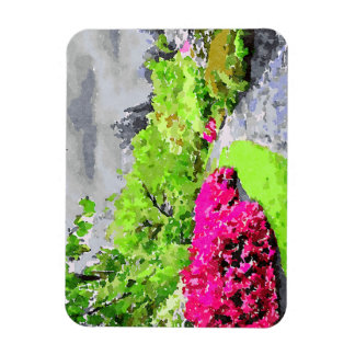 Magnet Flexible Chemin de jardin serein avec fleurs roses vives
