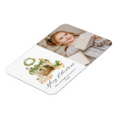 Magnet Flexible Cheminée Boho Aquarelle Avec Végétation Photo (Côté Gauche)