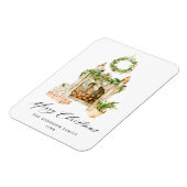 Magnet Flexible Cheminée Boho Aquarelle Avec Verdure Non Photo (Côté Gauche)